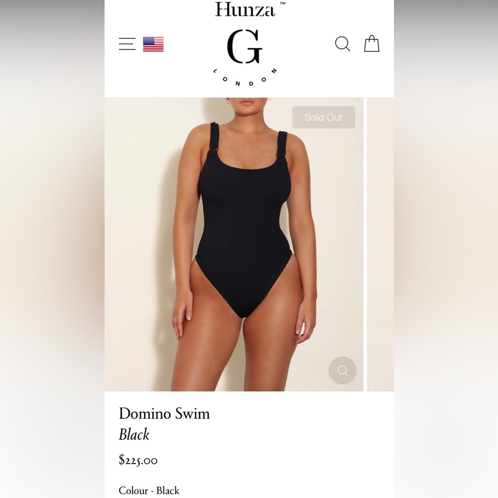 Hunza G Domino Black One Piece